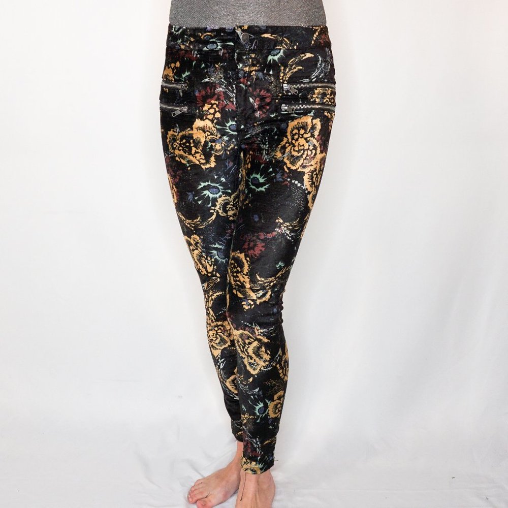 FREE PEOPLE Lennon Floral Velvet Skinny Pants - Picture 6 of 6